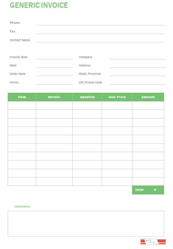 Free Generic Invoice PSD template